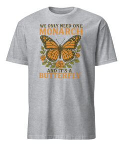 Monarch Butterfly Political Nature Shirt in Sport Grey cotton blend