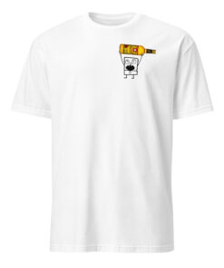Front view of Doodlebob Malört Shirt on white t-shirt with meme design