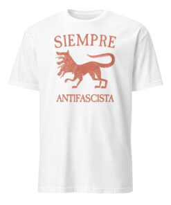 Vintage Antifascista Political Protest Shirt in white with bold protest graphics symbolizing resistance and activism