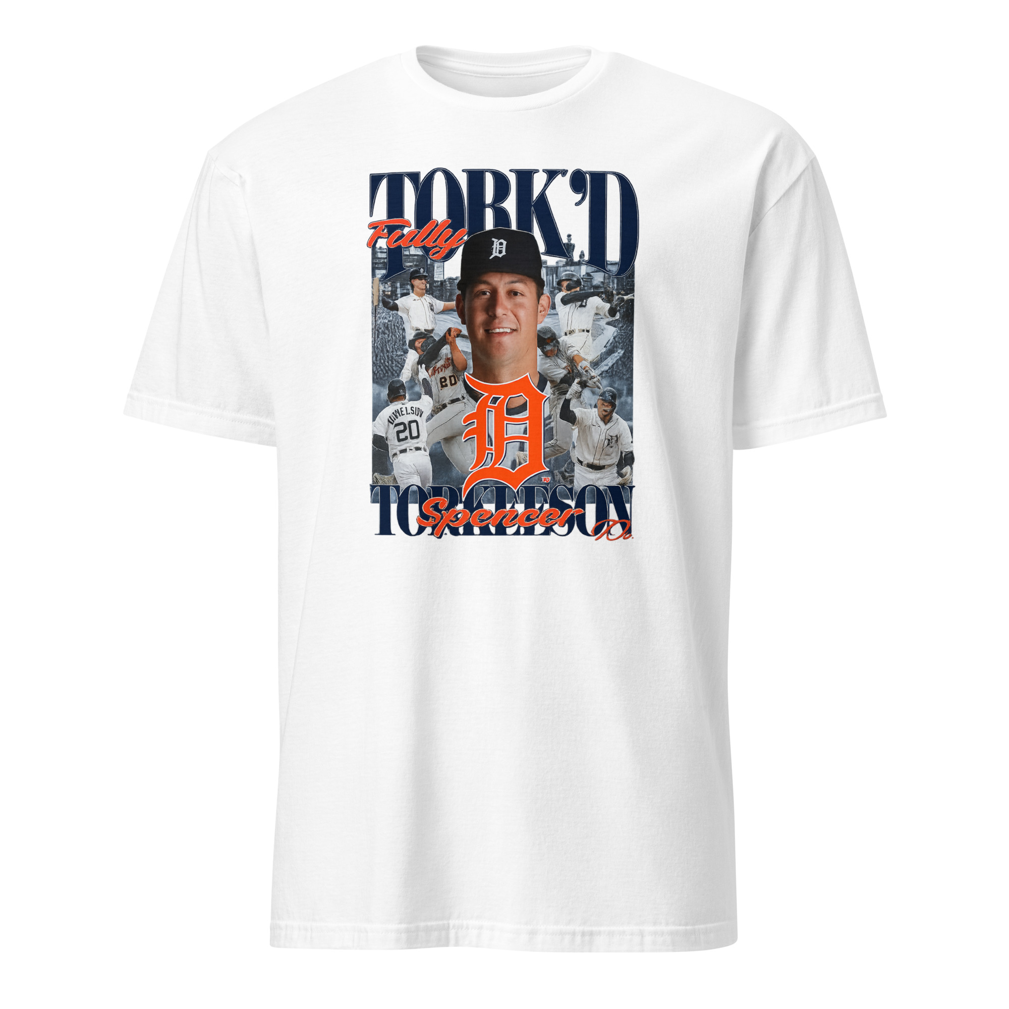 Spencer Torkelson Detroit Tigers Fully Torkd Shirt 6 Spencer Torkelson Detroit Tigers Fully Torkd Shirt in white with bold slogan design