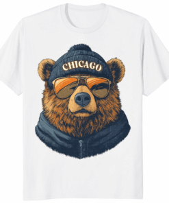 Vintage Chicago Football Crewneck Shirt with retro NFL Bears design in navy and orange colors