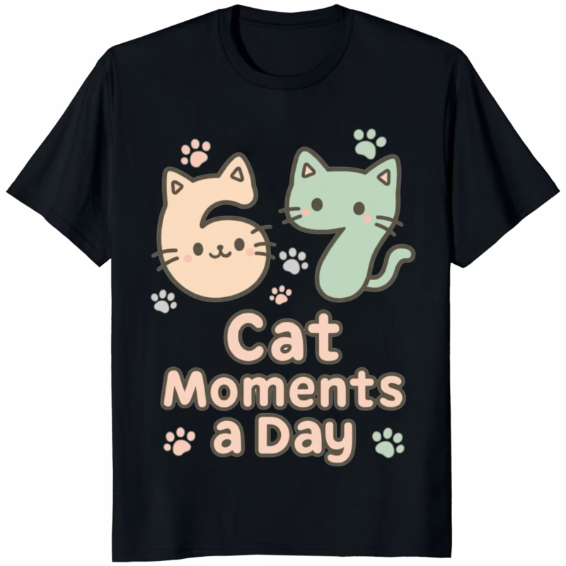 67 Cat Moments A Day Six Seven T Shirt 10 67 Cat Moments A Day Six Seven T Shirt black color design