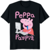 Cartoon Peppa Pay Pig Shirt black color funny cartoon shirt made of ring-spun cotton