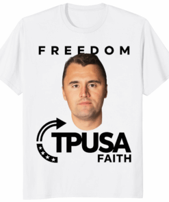 Charlie Kirk Freedom Shirt unisex white cotton tee with bold FREEDOM print