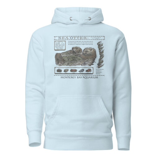 The Monterey Bay Aquarium Otter Taylor Swift Hoodie sky blue — soft ocean-inspired shade for vintage sustainable style