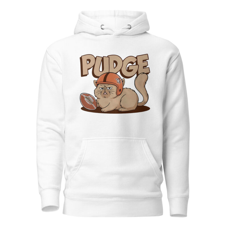 Pudge the Cat Hoodie in White - Official BGSU College Hoodie