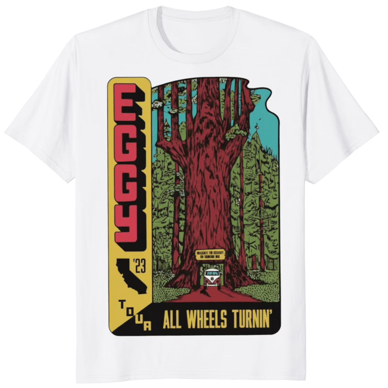 Eggy 2023 Florida Tour All Wheels Turnin Shirt white t-shirt