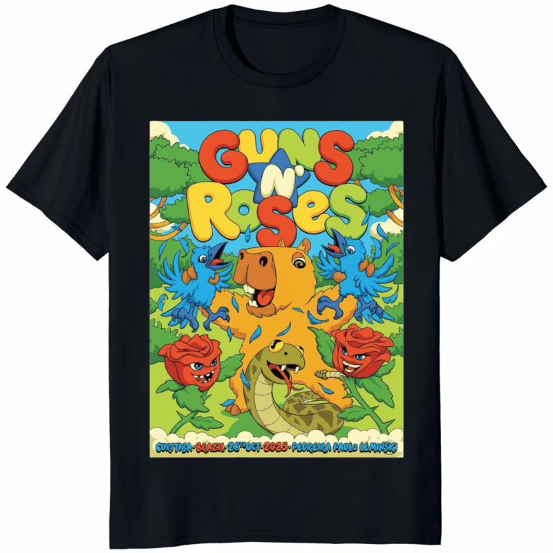Guns N Roses Pedreira Paulo Leminski October 2025 Concert Shirt black color