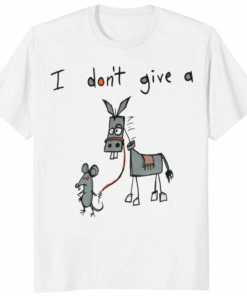 I Do Not Give A Rat Ass Mouse Donkey Shirt white color mockup funny graphic tee