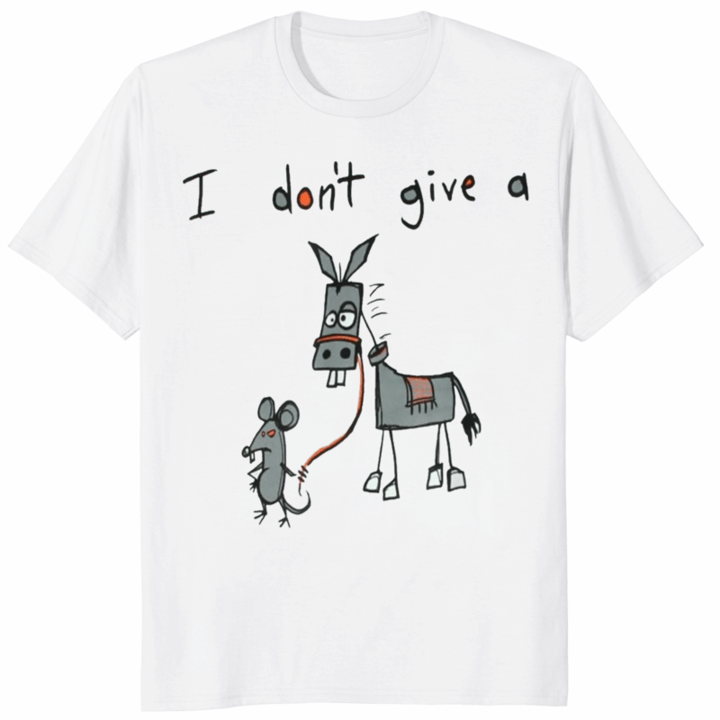 I Do Not Give A Rat Ass Mouse Donkey Shirt white color mockup funny graphic tee