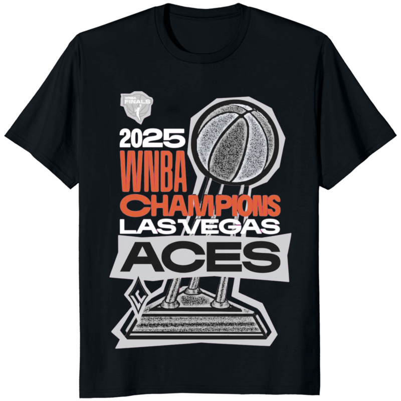 Las Vegas Aces 2025 WNBA Finals Champions Locker Room Authentic Shirt in Black