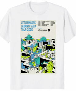 Littlefingers Asia Tour 2025 Poster Shirt white — limited edition Labyrinth Concert design