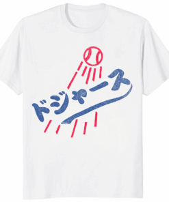 LA Dodgers Japanese Logo Shirt in white – Japanese Katakana Dodgers T-Shirt