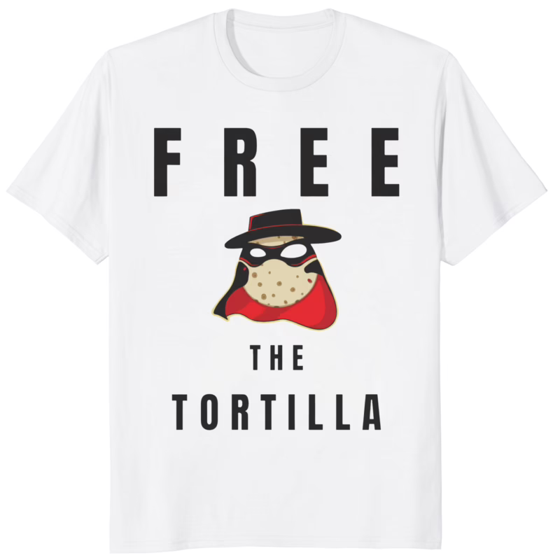 Matadortilla Free The Tortilla Dark Shirt 10 Matadortilla Free The Tortilla Dark Shirt on white background – unisex graphic tee