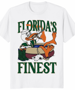 Miami Hurricanes Floridas Finest Shirt white color – The U Pride Cotton Tee