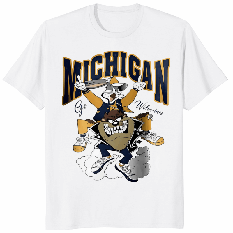 Michigan Go Wolverines Looney Tunes Bugs Bunny and Tasmanian Devil Shirt