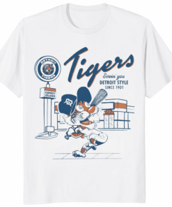 Mitchell And Ness Detroit Tigers Deli Style Shirt White