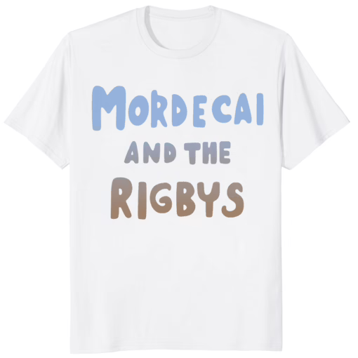 Mordecai And The Rigbys Ringer Shirt white color mockup