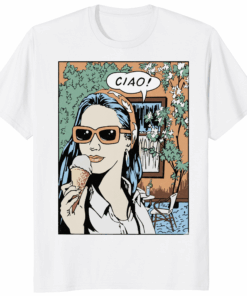 Morgans Ciao Graphic Shirt on High Potential in White – RE/DONE Classic Tee Ciao