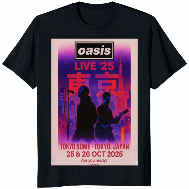 Oasis Oct 25-26 2025 Tokyo Dome In Tokyo Japan Poster Shirt 12 Oasis Oct 25–26 2025 Tokyo Dome in Tokyo Japan Poster Shirt black