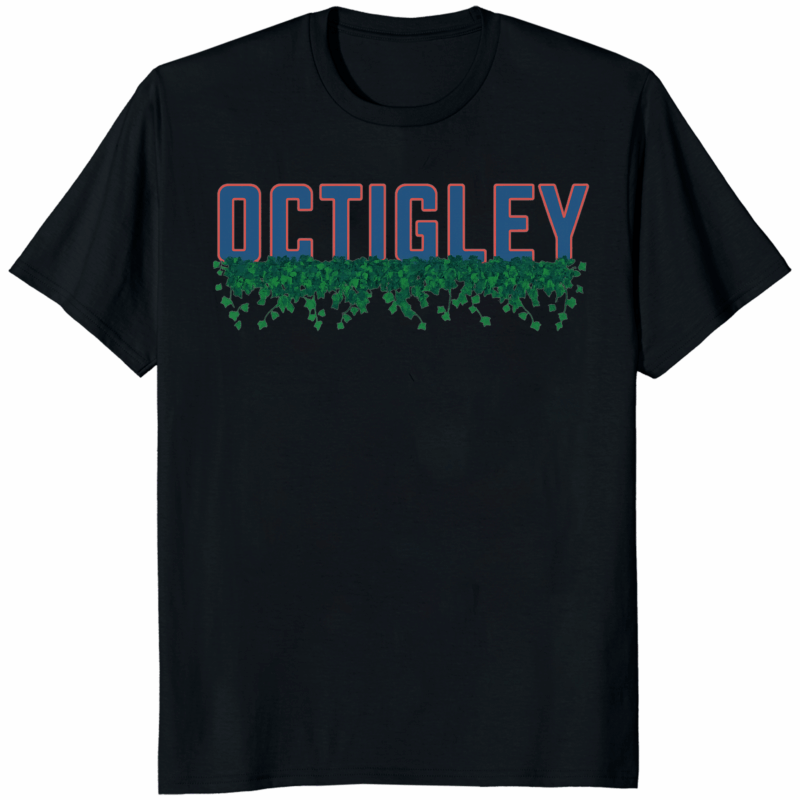 Octigley Chicago Cubs Shirt in black color, front view