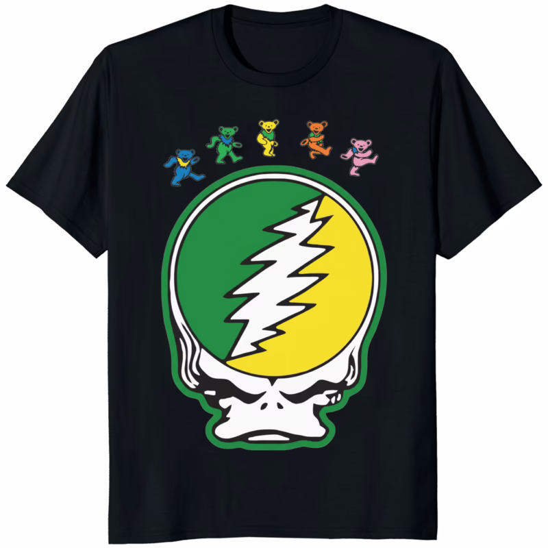 Oregon Ducks Grateful Dead 2025 Shirt 10 Oregon Ducks Grateful Dead 2025 Shirt black color mockup