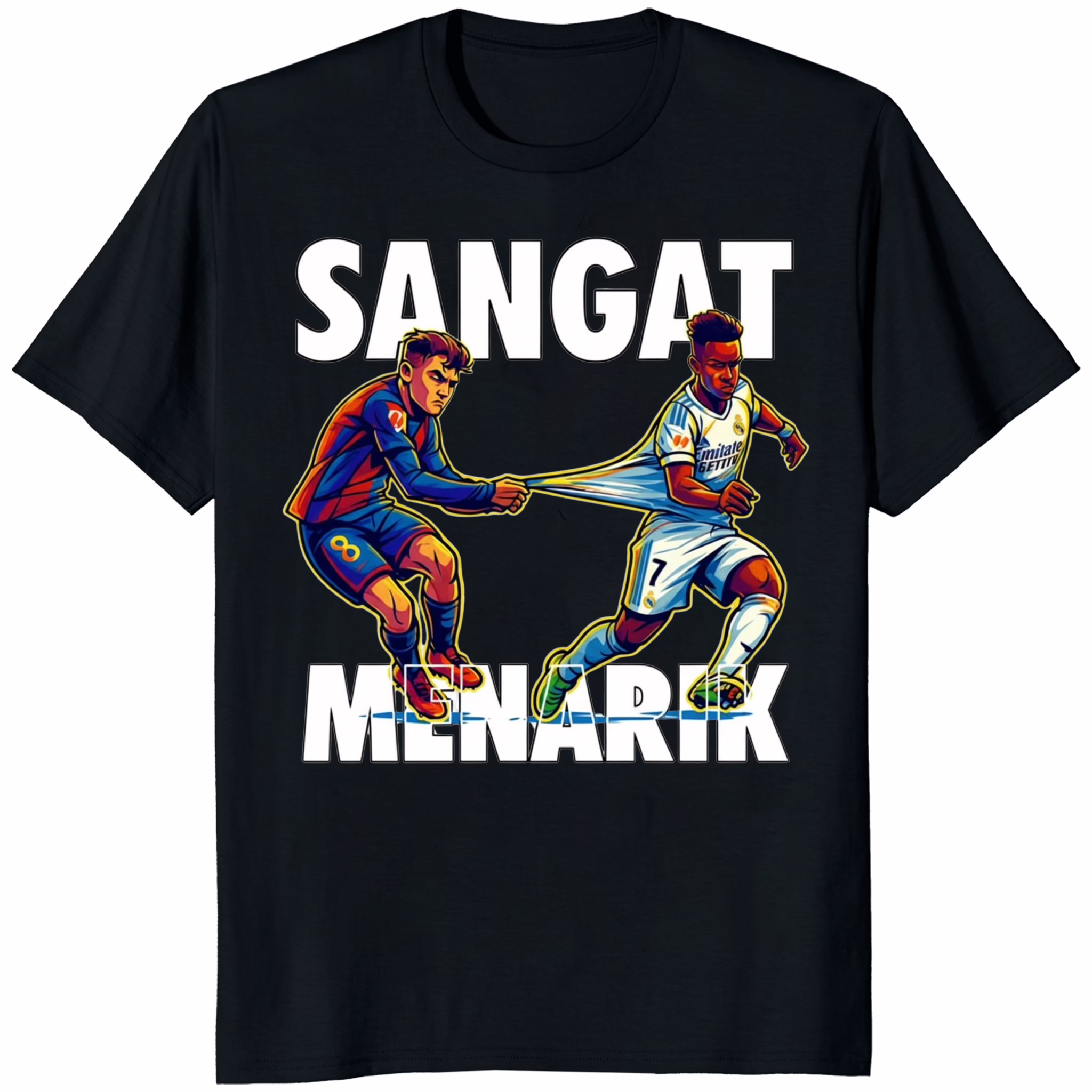 Pedri Pulling Vini Shirt 1 Pedri Pulling Vini Shirt black t-shirt rivalry print