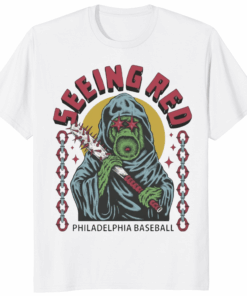 Philadelphia Phanatic Seeing Red Graphic Streetwear Shirt in white