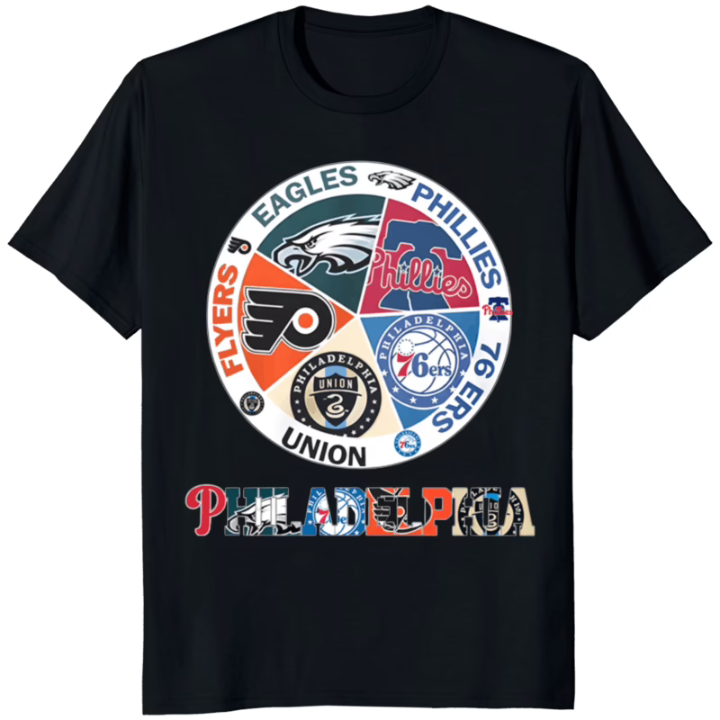 Philadelphia Teams Flyers Eagles Phillies 76 Ers Union Shirt 10 Philadelphia Teams Flyers Eagles Phillies 76 Ers Union Shirt black version