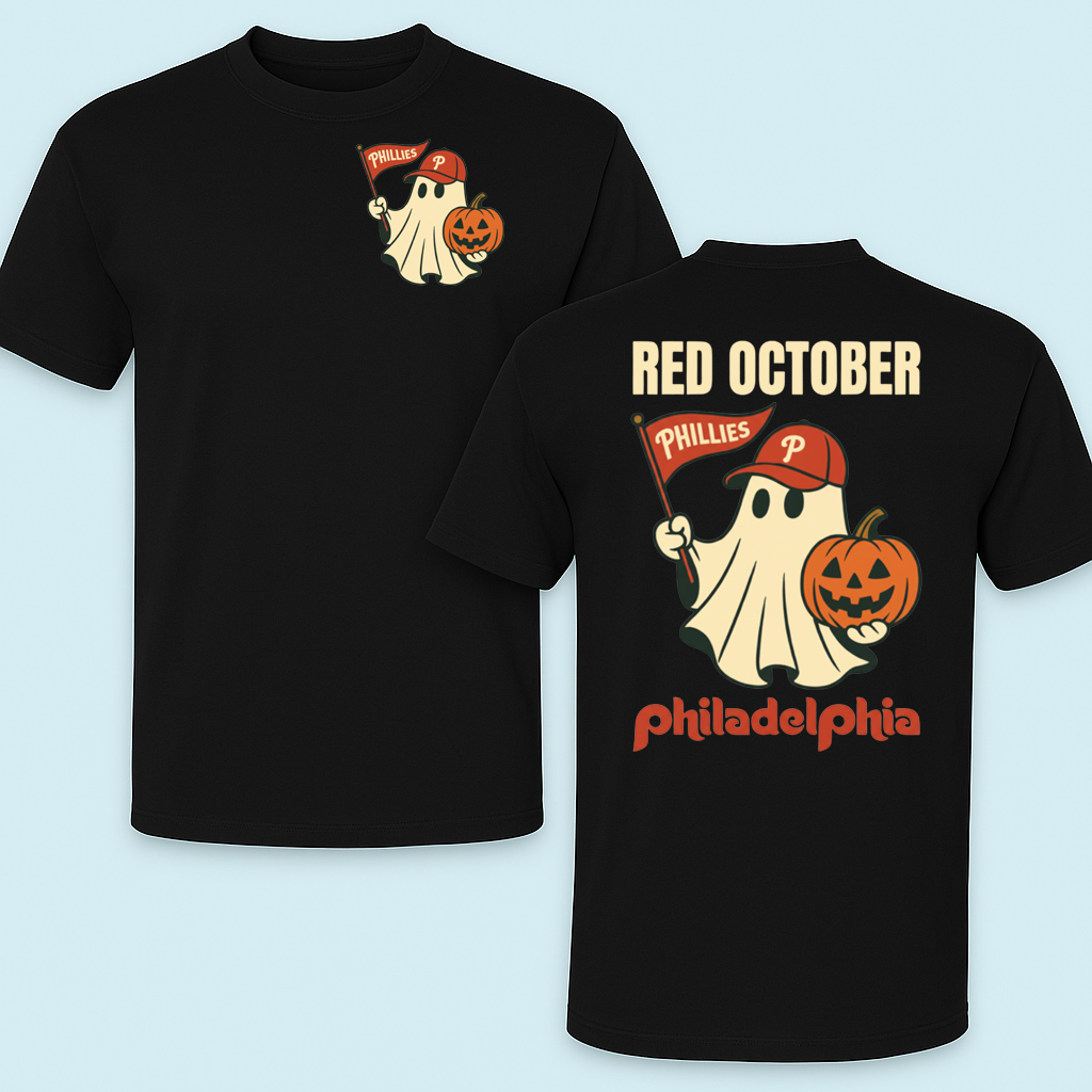 Phillies Halloween Red October Ghost Shirt 1 Phillies Halloween Red October Ghost Shirt black double sided