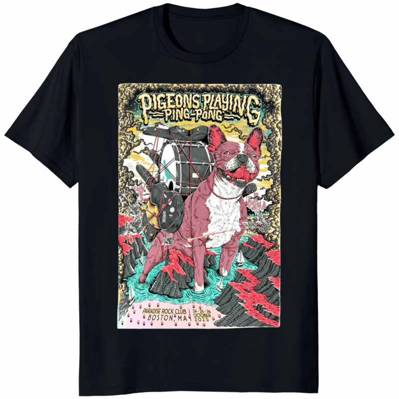 Pigeons Playing Ping Pong Paradise Rock Club Boston 2025 Tour Poster Shirt black color