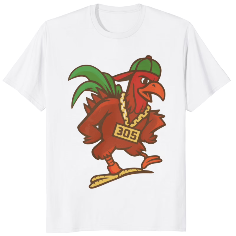 Pipo With Miami Hurricanes 305 Mascot Cartoon Shirt 10 Pipo With Miami Hurricanes 305 Mascot Cartoon Shirt white t-shirt mockup