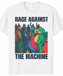 Portland Frog Anti-ICE Rage Against The Machine Shirt in White