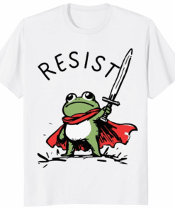 Portland Frog Resist Anti ICE T Shirt in White – Peaceful protest design