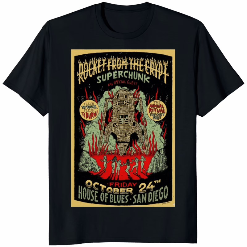 Rocket From The Crypt & Superchunk House of Blues San Diego 2025 Poster Shirt black