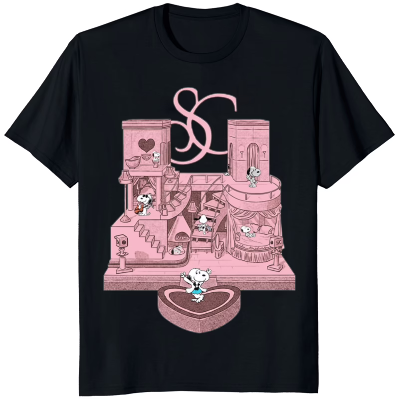 Sabrina Carpenter House Tour Snoopy Shirt 10 Sabrina Carpenter House Tour Snoopy Shirt black color unisex t-shirt