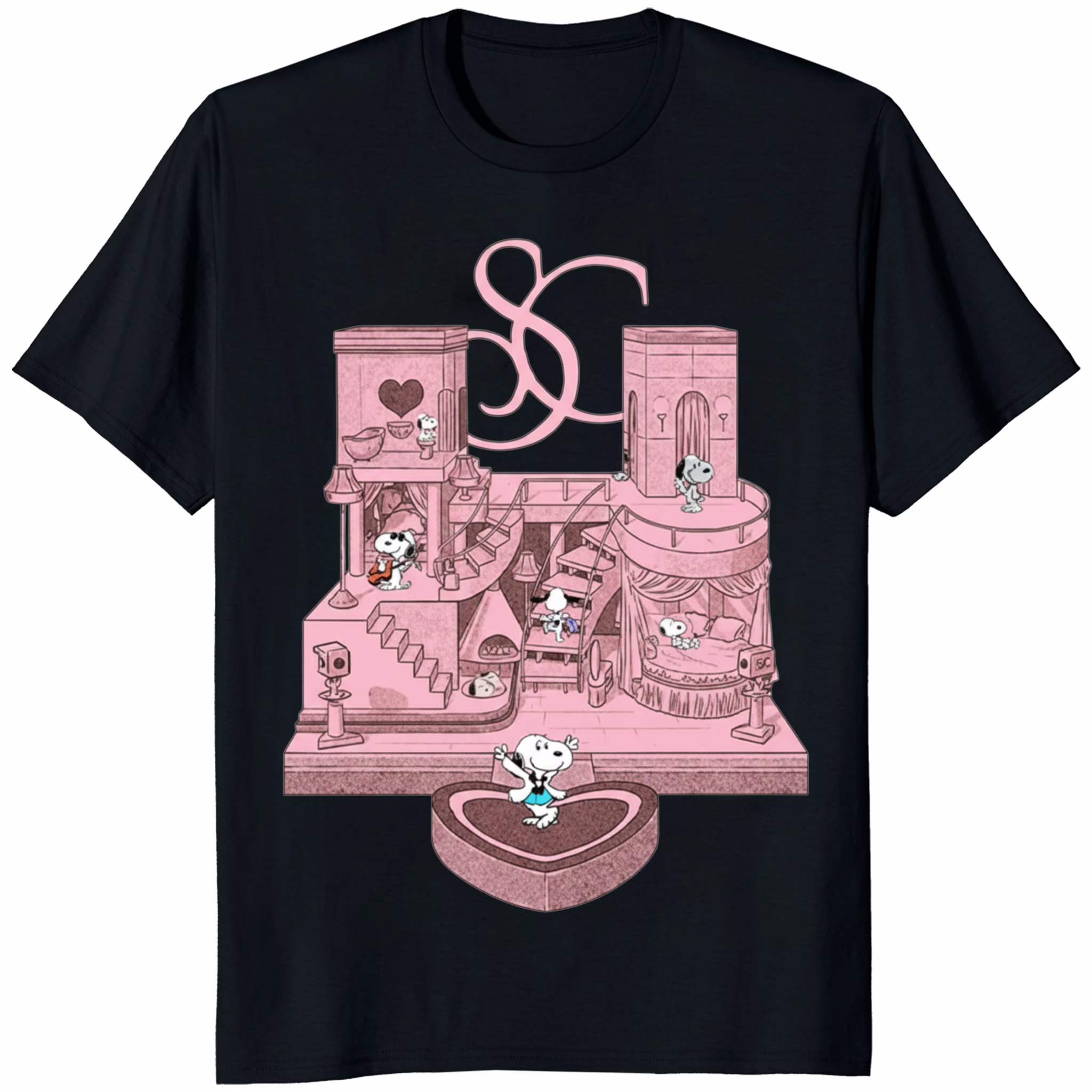 Sabrina Carpenter House Tour Snoopy Shirt 1 Sabrina Carpenter House Tour Snoopy Shirt black color unisex t-shirt