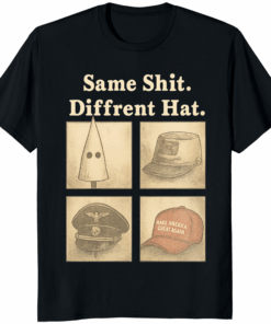 Same Shit Different Hat Anti Trump Shirt – bold political protest t-shirt design