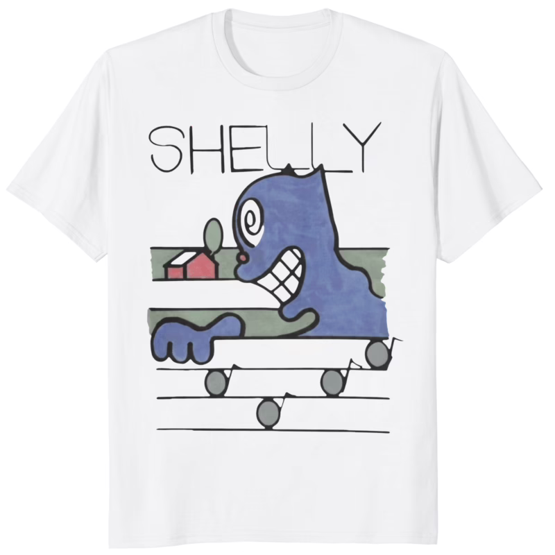 Shelly The Band Shirt white t-shirt mockup official music apparel