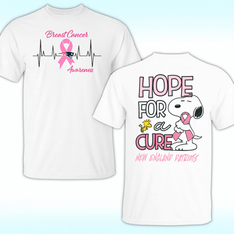 Snoopy New England Patriots Hope For A Cure Breast Cancer Shirt 32 Snoopy New England Patriots Hope For A Cure Breast Cancer Shirt double sided front and back design
