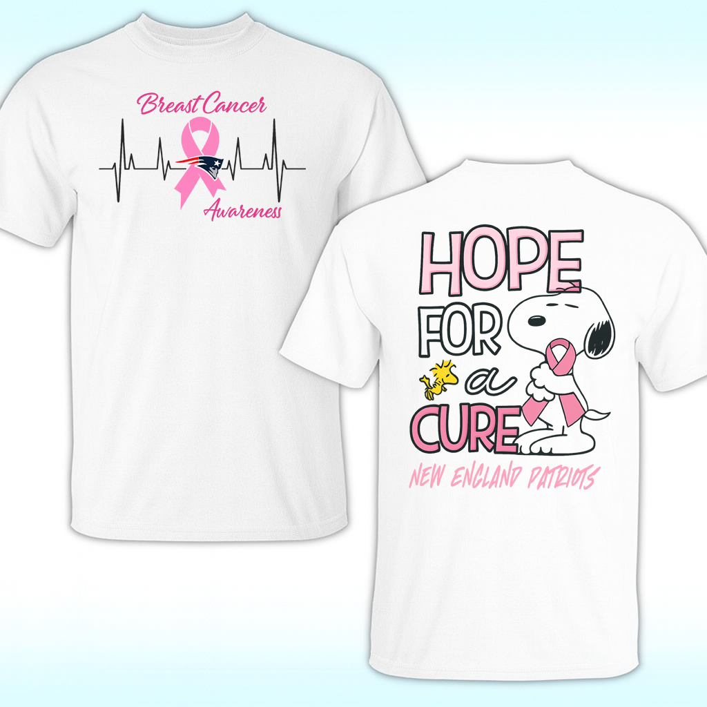 Snoopy New England Patriots Hope For A Cure Breast Cancer Shirt 1 Snoopy New England Patriots Hope For A Cure Breast Cancer Shirt double sided front and back design
