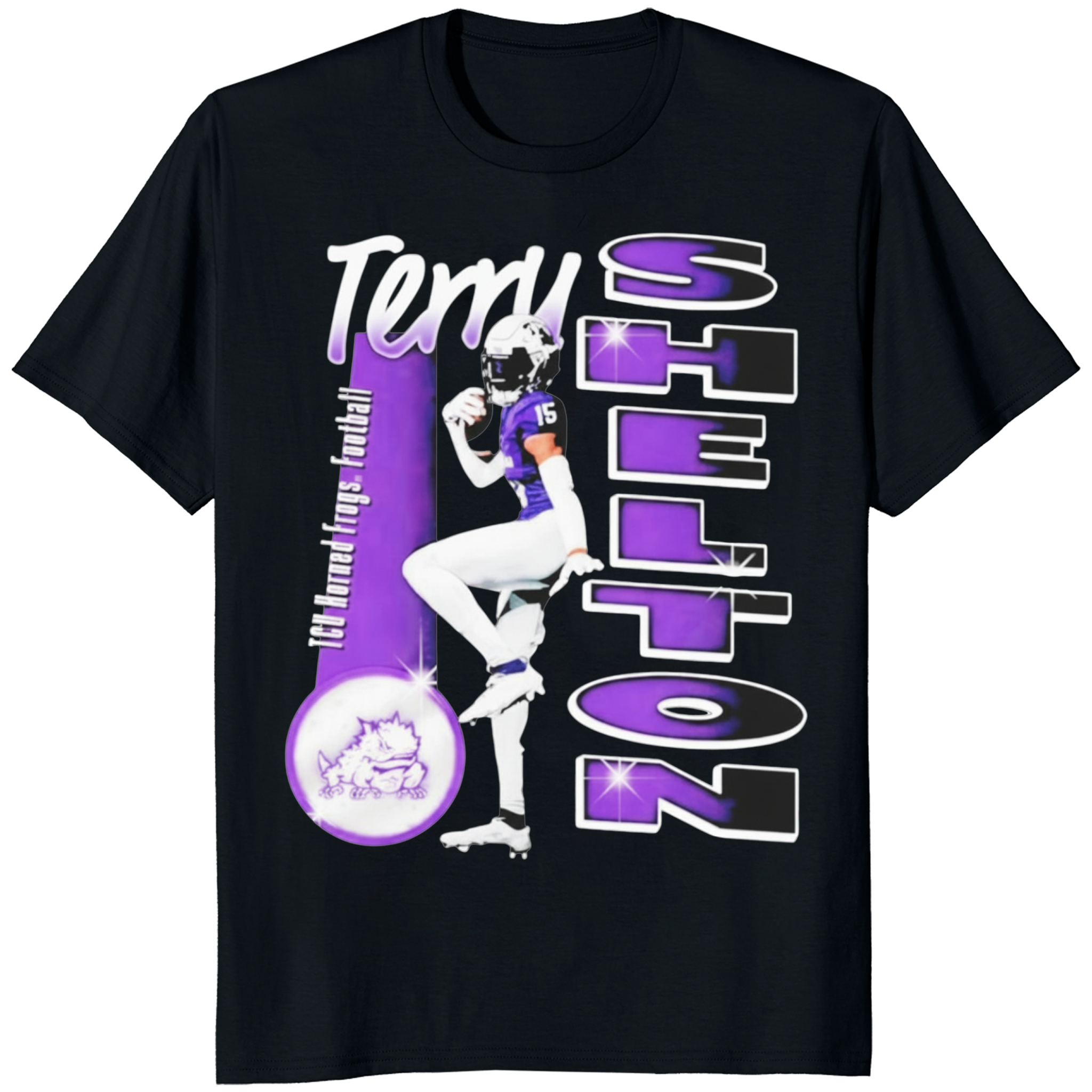 Terry Shelton TCU Horned Frogs Portrait Shirt 1 Terry Shelton TCU Horned Frogs Portrait Shirt black color