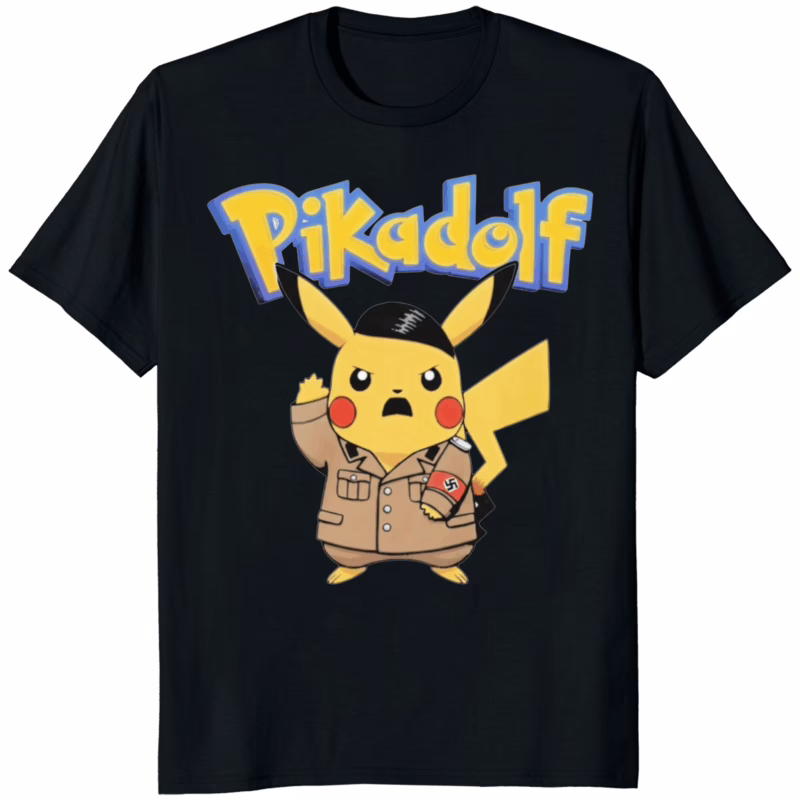 The Wildly Funny Pokemon Pikadolf Shirt black funny pokemon t-shirt design
