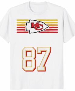 Travis Kelce Pregame 87 Chiefs Logo Shirt White