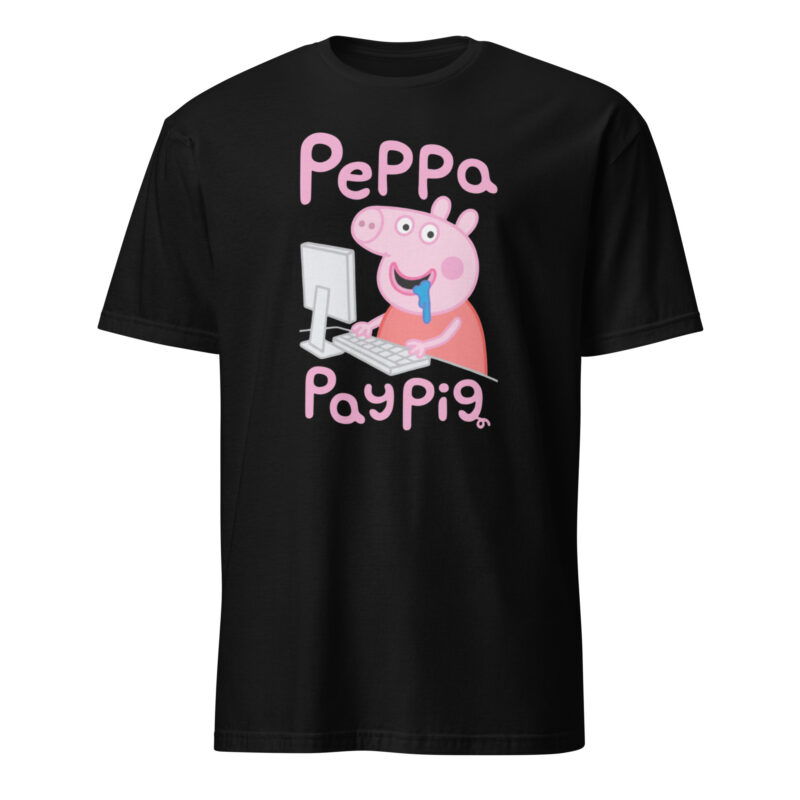 Cartoon Peppa Pay Pig Shirt 8 Cartoon Peppa Pay Pig Shirt black color funny cartoon shirt made of ring-spun cotton