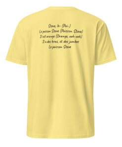 Le Poisson Steve Shirt 28 Le Poisson Steve Shirt Cornsilk Back – Funny French fish meme t-shirt rear view in soft cornsilk yellow cotton