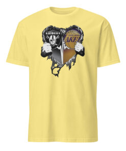 Raiders And Los Angeles Laker Inside Heart 2025 Shirt cornsilk — California sports fashion 2025