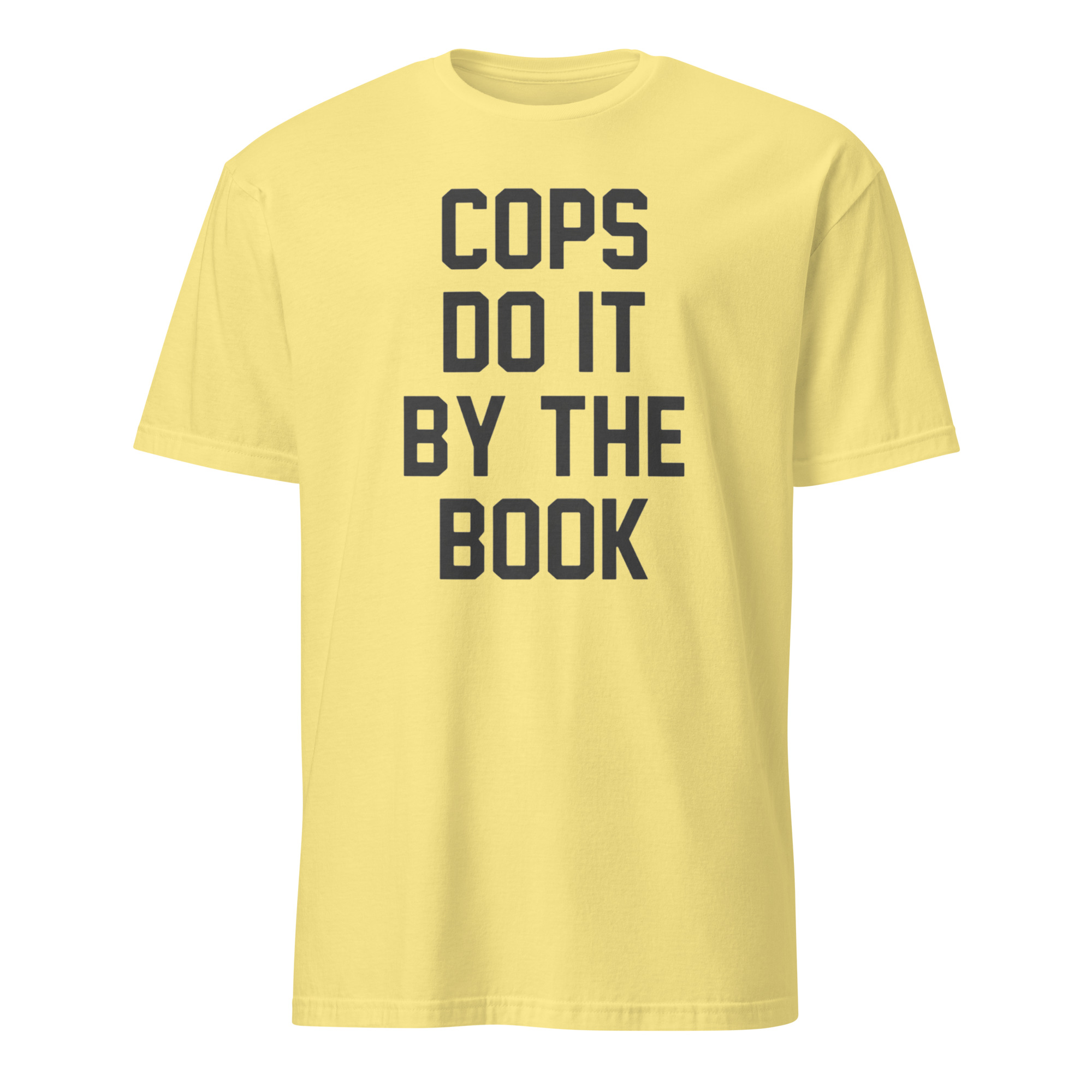 Kelly Meeker Cops Do It By The Book Shirt 6 Kelly Meeker Cops Do It By The Book Shirt in a pale Cornsilk yellow color, a unique variant of the Halloween 4 movie shirt.