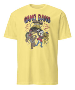 gang gang cartoon characters cracked bell philly shirt in cornsilk