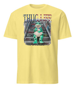 Thug Life Portland Frog Protest Shirt 13 Thug Life Portland Frog Protest Shirt in cornsilk yellow color